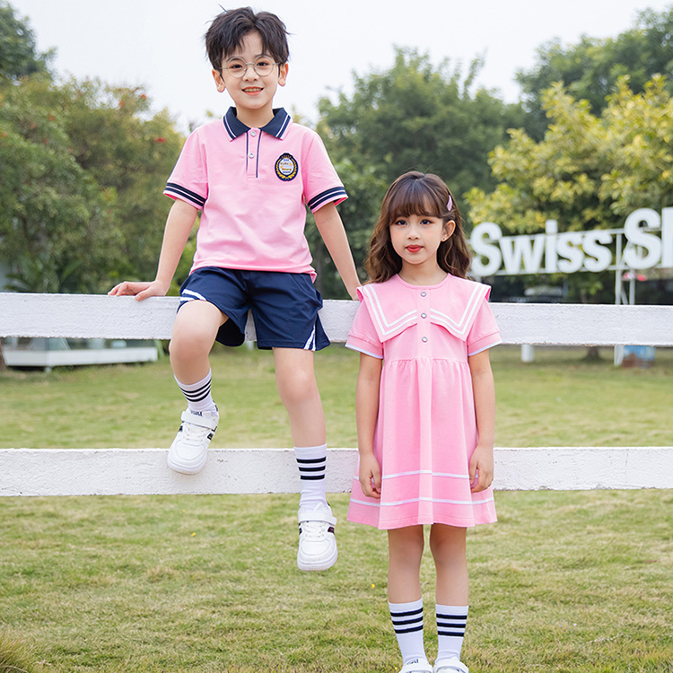 夏装幼儿园校服 儿童夏季班服连衣裙短袖套装 毕业照服装定制