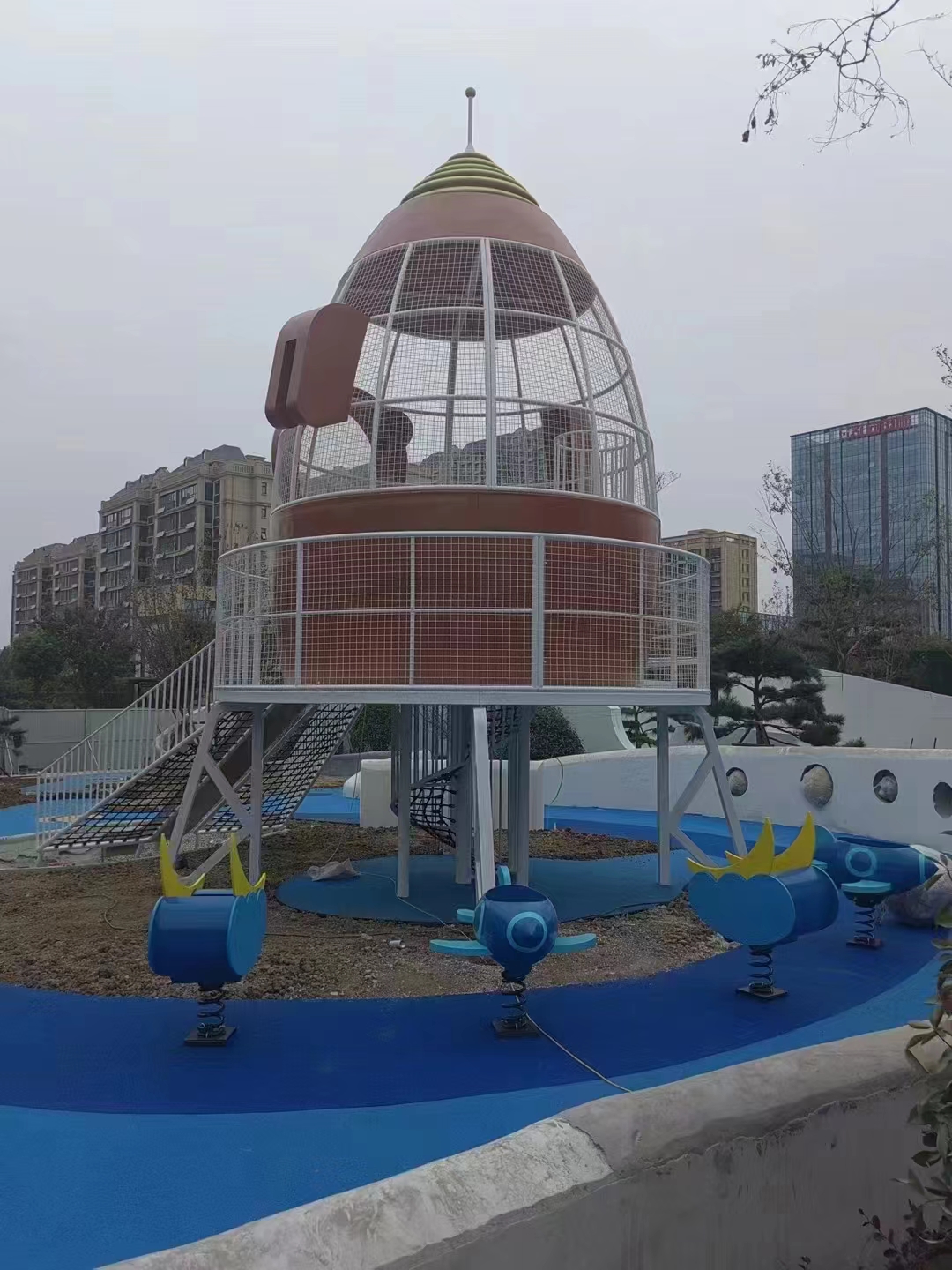 定制非标户外不锈钢滑梯组合儿童游乐设施小区公园无动力儿童乐园