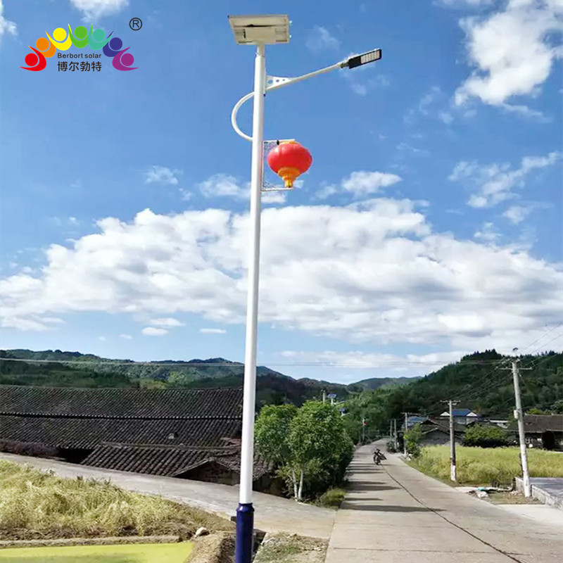 博尔勃特中国结太阳能路灯市政道路照明三连串led灯笼厂家批发