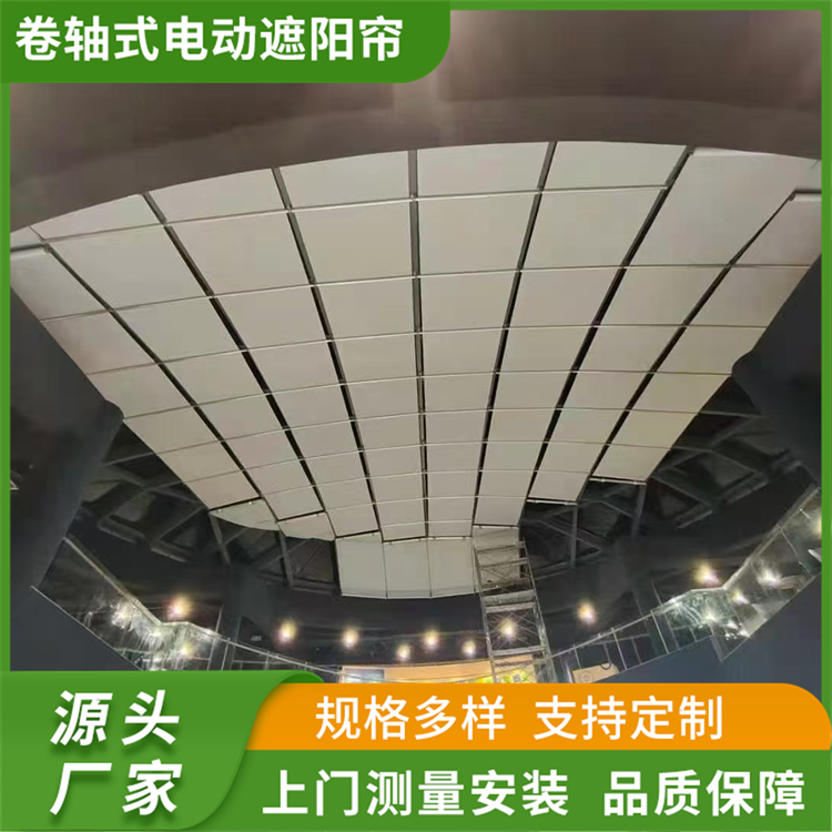卷轴式电动遮阳帘 阳光房玻璃顶天幕帘 遮光防晒
