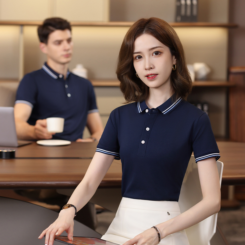 夏季短袖男女同款广告衫商务翻领订制工作服宣传衣团队服