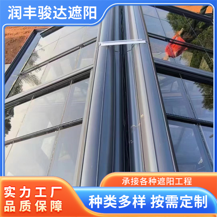 电动遮阳天幕 自建房室外阳台遮阳挡雨帘定制 润丰