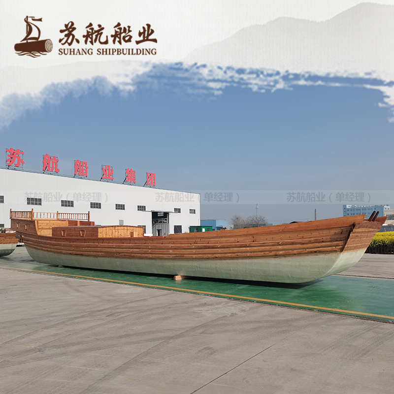 供应大型景观木船 公园装饰船帆船 防腐木景观船苏航定制
