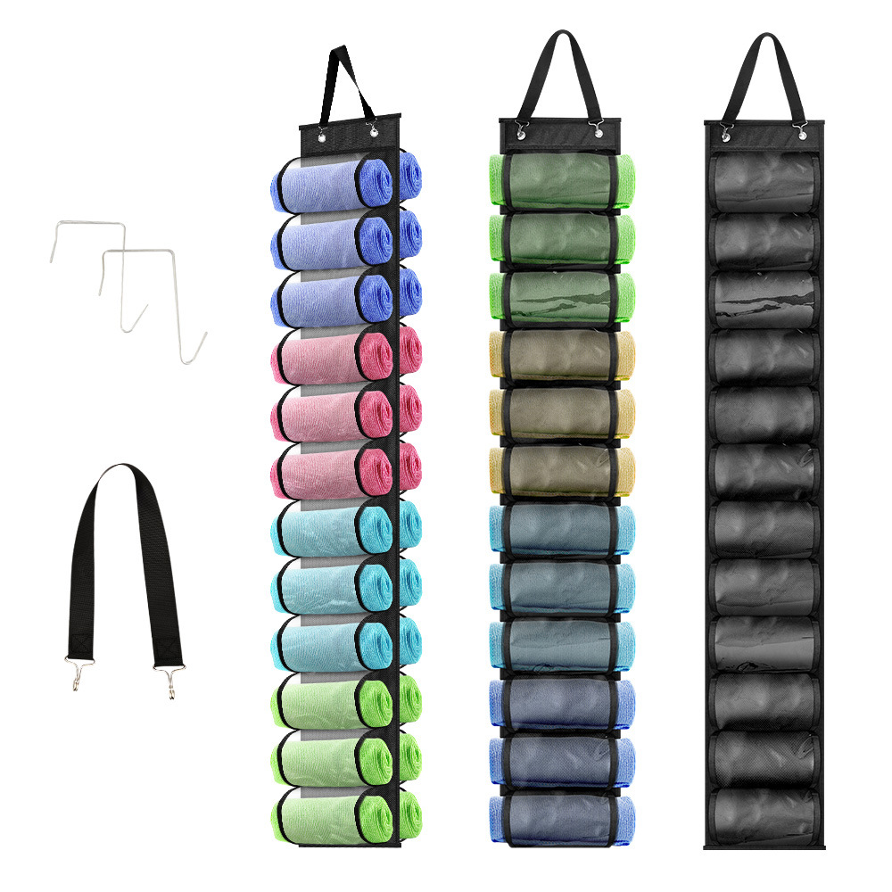 毛巾收纳挂袋移动衣柜 T恤打底裤毛巾收纳卷架 Towel storage bag