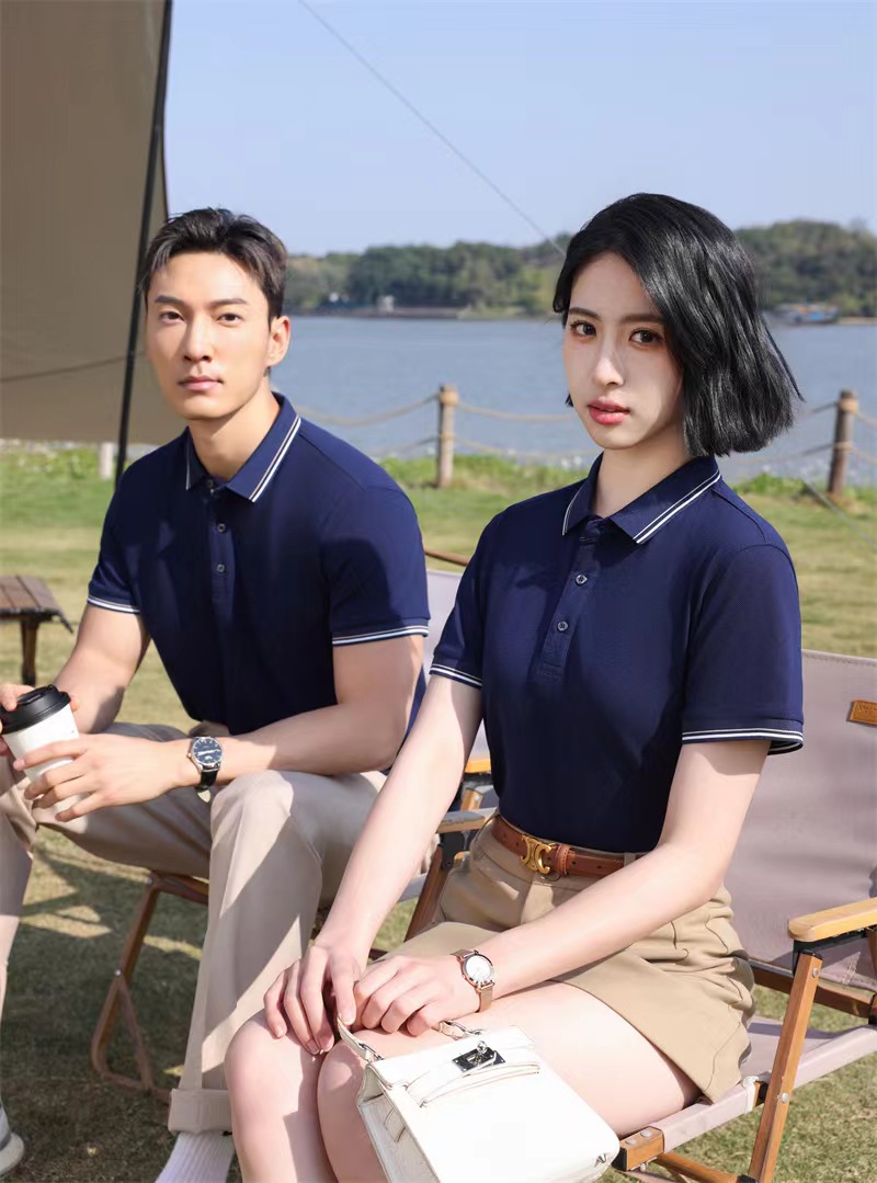 珀尔雅 工作服翻领短袖 定制polo衫广告衫 定做企业团体工装 印logo