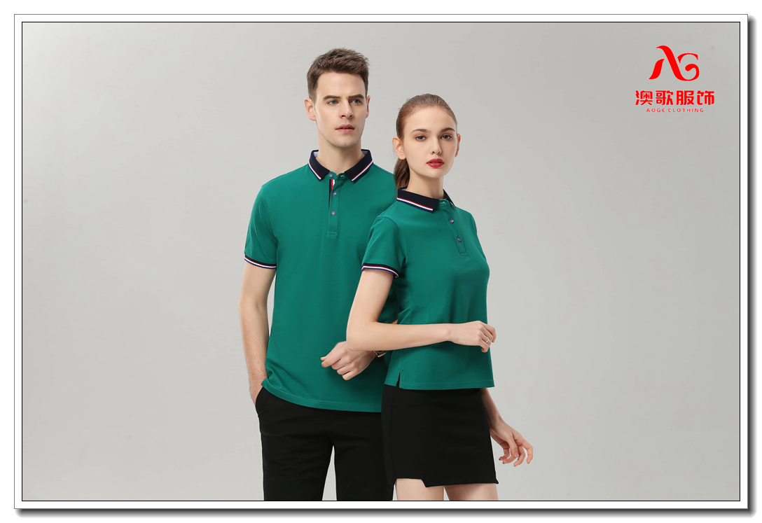 AG1892#全棉丝光棉撞色领poloT恤衫 广告衫 企业工作服印logo字