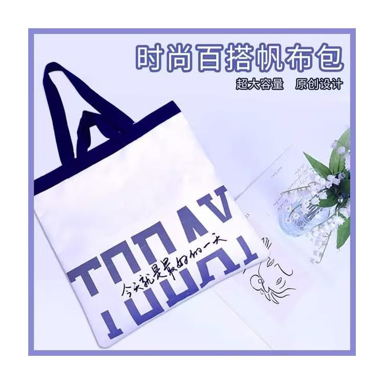 韩式原创帆布包上班购物手提包高端ins潮牌托特包便携小众帆布袋