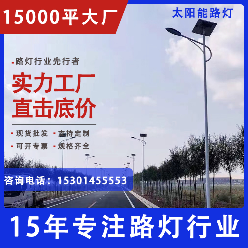 霁月 6米太阳能路灯 LED市政道路照明 大功率市电路灯杆