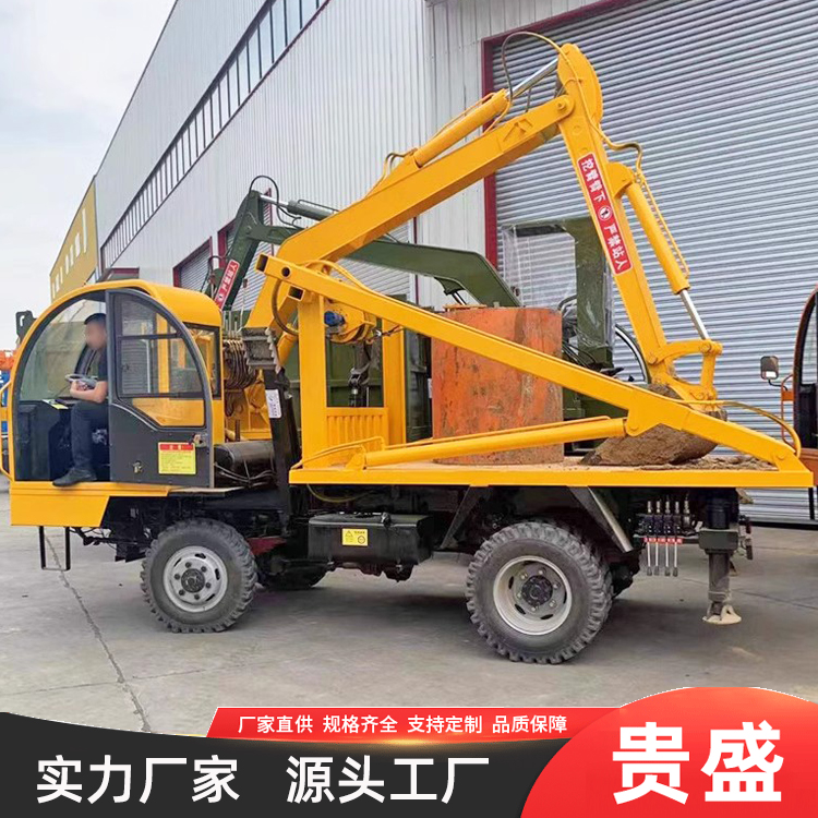 下葬挖吊一体运输车 乡村白事吊棺挖坑运输一体车 农用车加龙门架