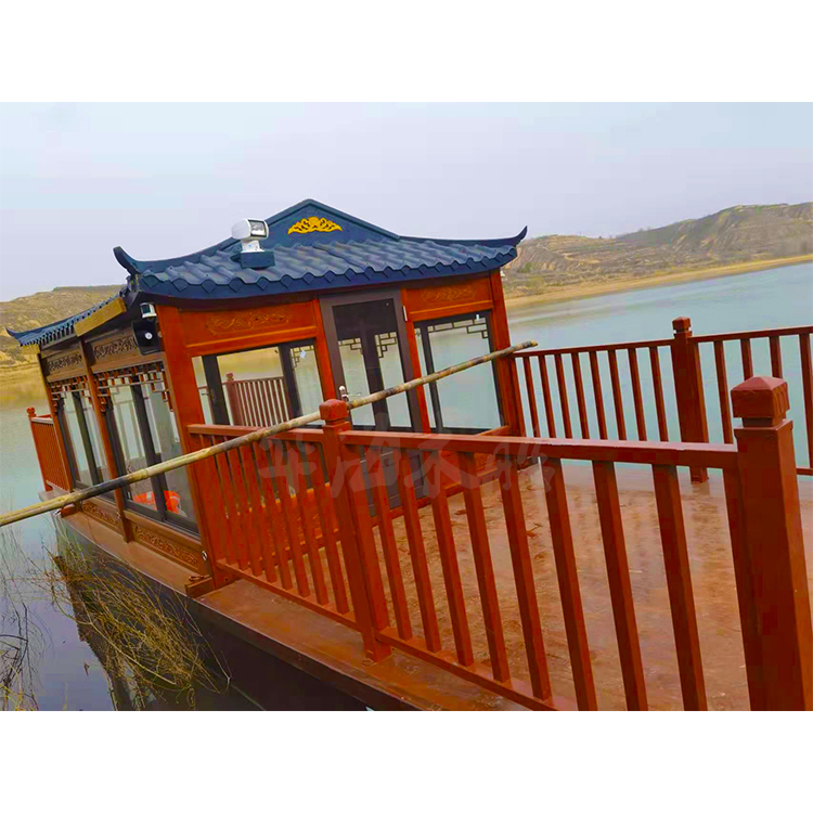 华海木船厂供应制造电动画舫船 水面垃圾清理船 河道保洁船