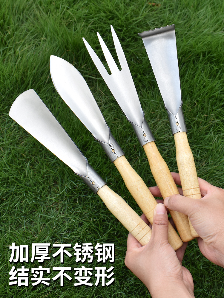 小铲子园艺林挖野菜种花工具家用花铲不锈钢加厚铁铲户外种植盆栽