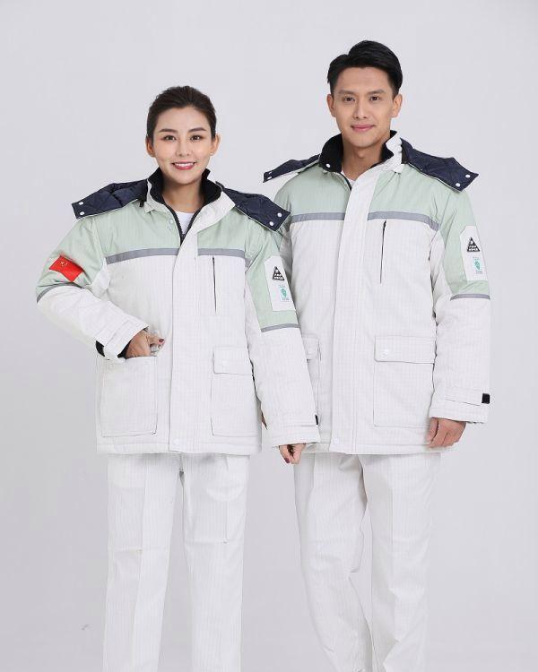 防静电棉服防寒拼色套装长袖劳保工作服电加油站石油化工工厂工装