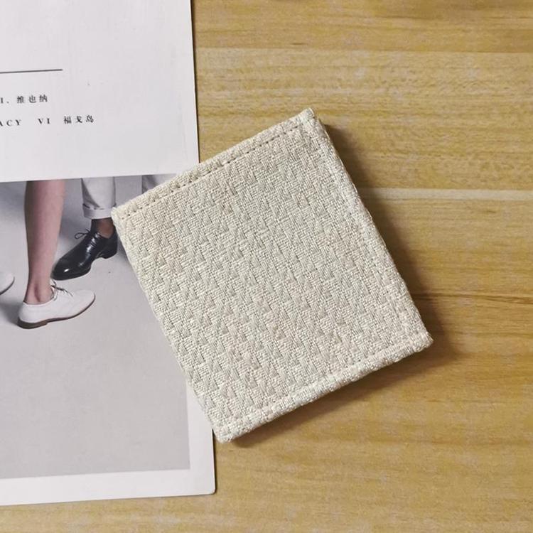 富源手工钱包女士简约短款折叠复古小巧超薄棉麻帆布便携式零钱袋厂家直销