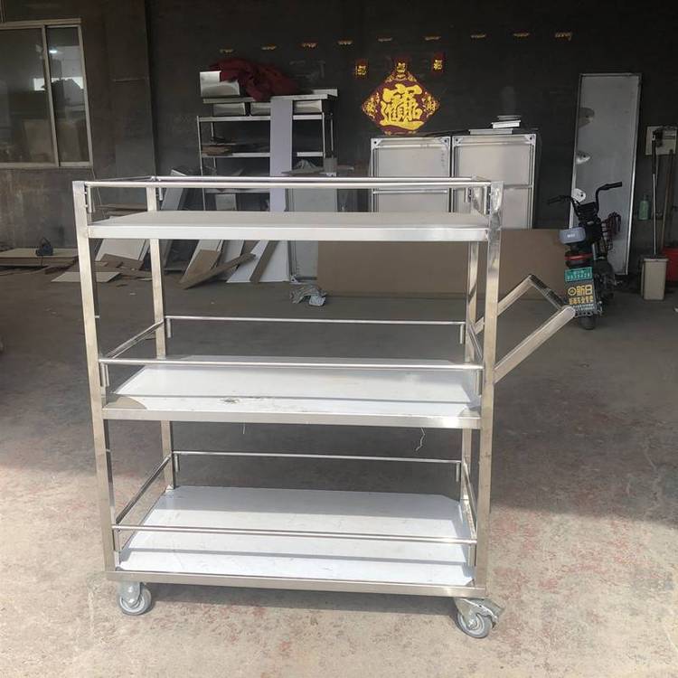 工厂用不锈钢零件架移动式平板货架201厨房四层置物架定制
