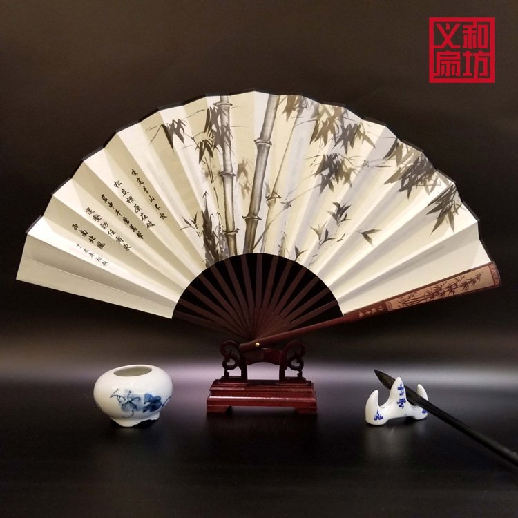 义和中国风折扇定做古典传统扇子批发绢扇绫绢扇子定制订制布