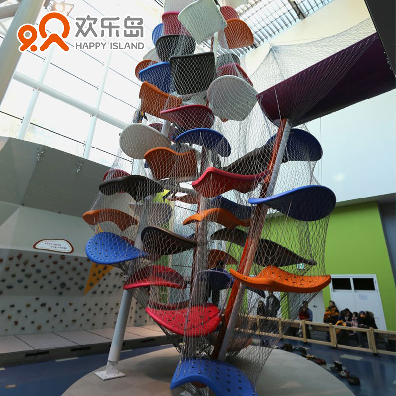 儿童攀爬架树叶造型攀爬网无动力游乐设备规划设计可定做