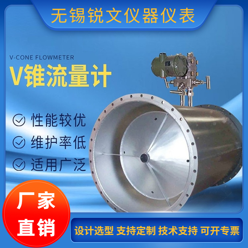 锐文高精度 V锥流量计差压式节流装置沼气高温烟道高炉煤气