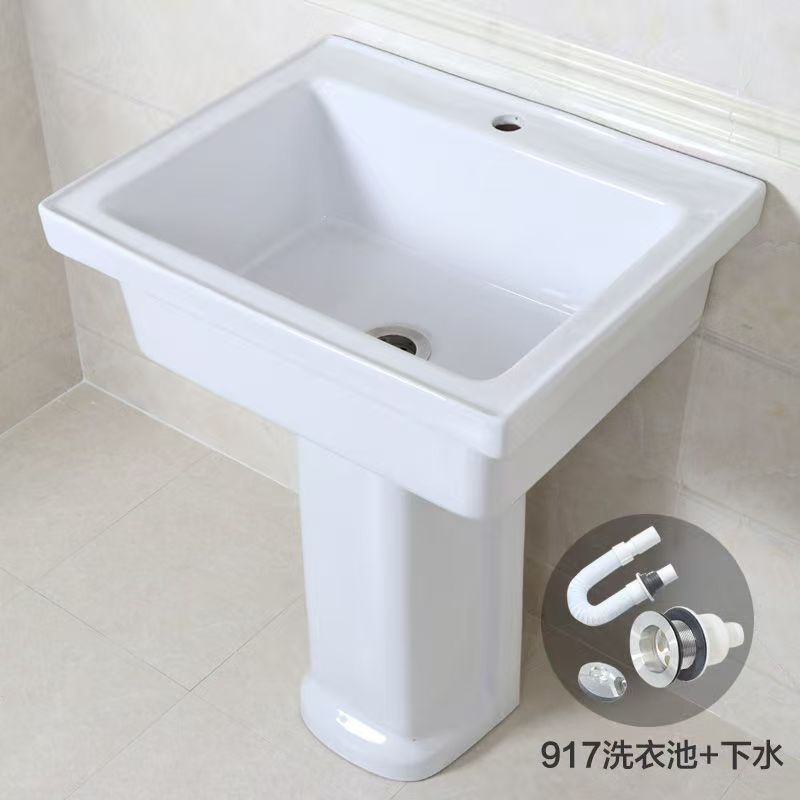 室外家庭用陶瓷水槽洗衣盆方形立柱洗手盆菜盆台盆