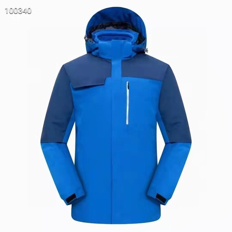 新品冬季一体冲锋衣定制男女工作服三合一可拆卸棉服高端防水厂服