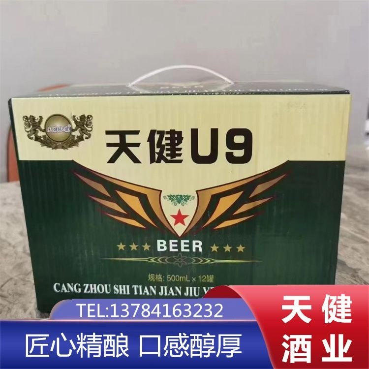 批发易拉罐啤酒 天健 500ml*12罐箱装 品质保证