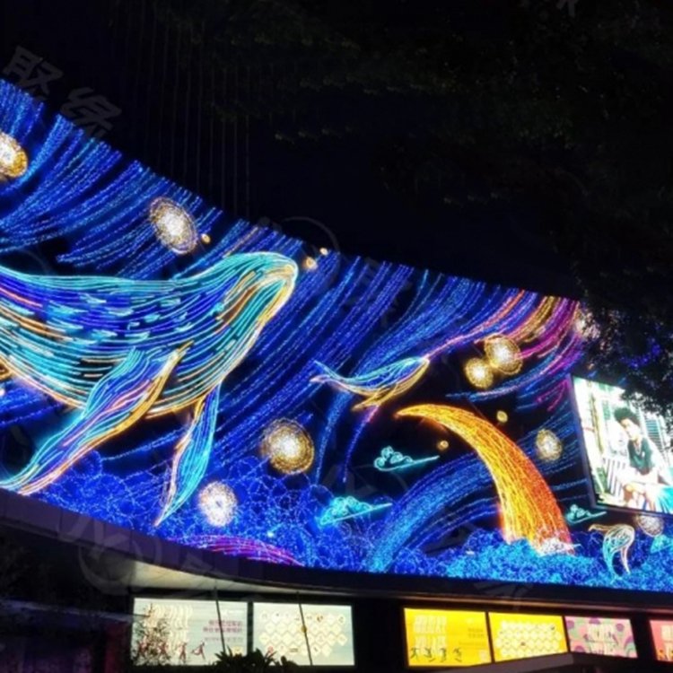售楼外墙主题商场led幕墙 节日圣诞春节酒店灯饰画