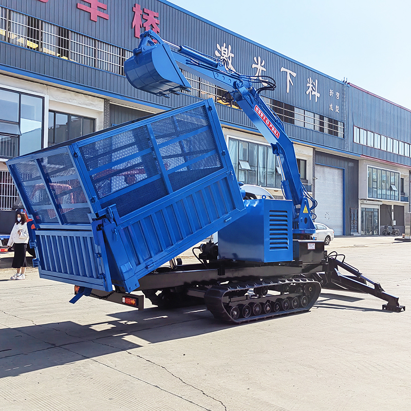 履带随车挖机 后桥履带挖 农用全地形自卸车载挖掘机 5t 贵盛