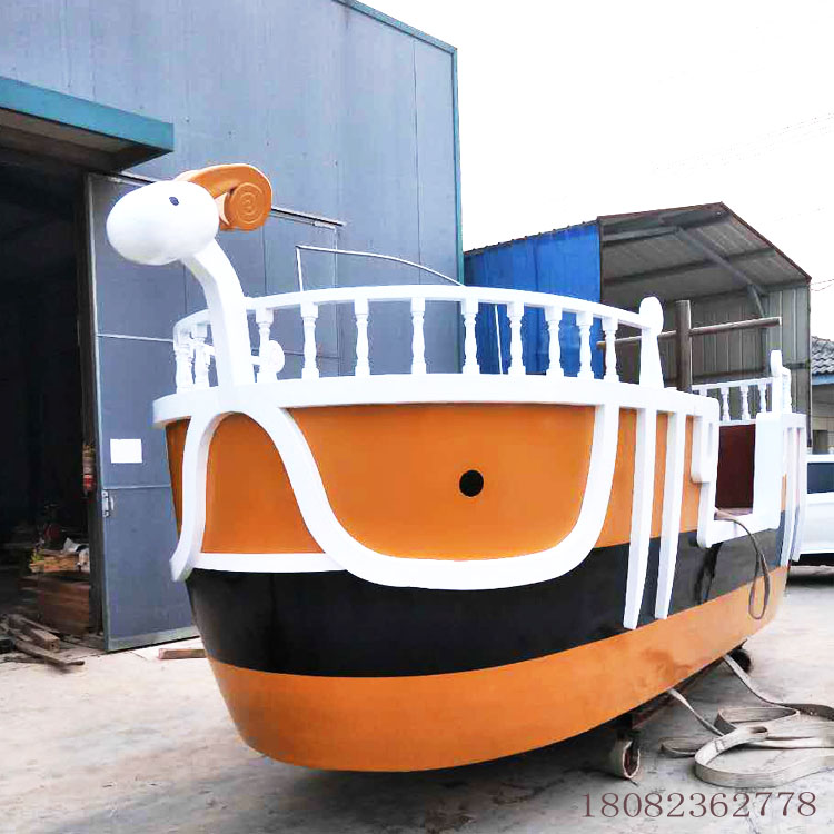华海木船来图定制室内外景观帆船 黄金梅丽号装饰海盗船 古战船展览