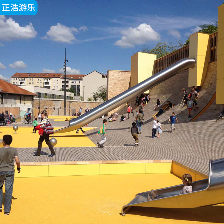 户外不锈钢滑梯 景区文旅无动力游乐场设备 儿童攀爬架组合设施