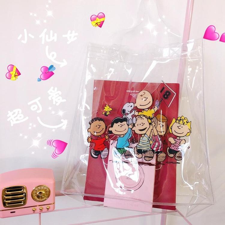 富源透明pvc购物袋单肩卡通印刷购物袋