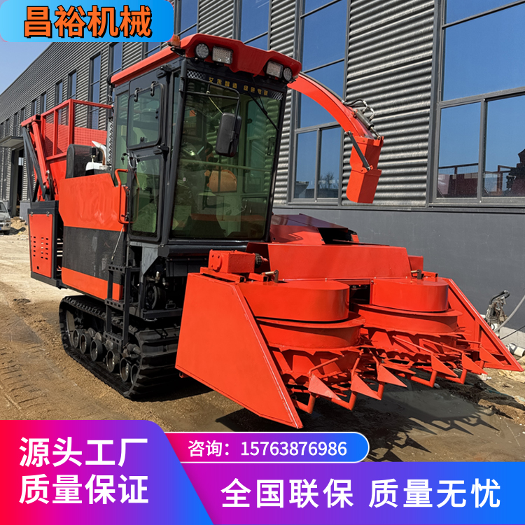 履带式青饲料收获机 圆盘割台全株秸秆 大马力 操作灵活用途广 银合