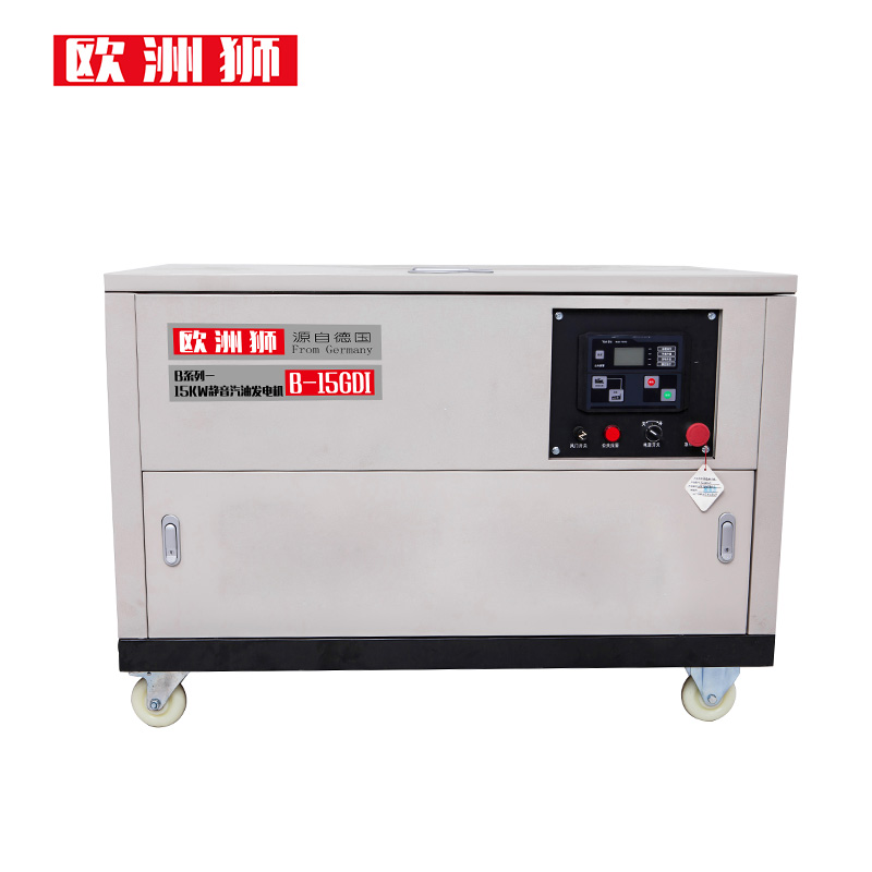 欧洲狮20KW静音汽油发电机水冷多缸三相400v 纯铜电机银行制药厂用