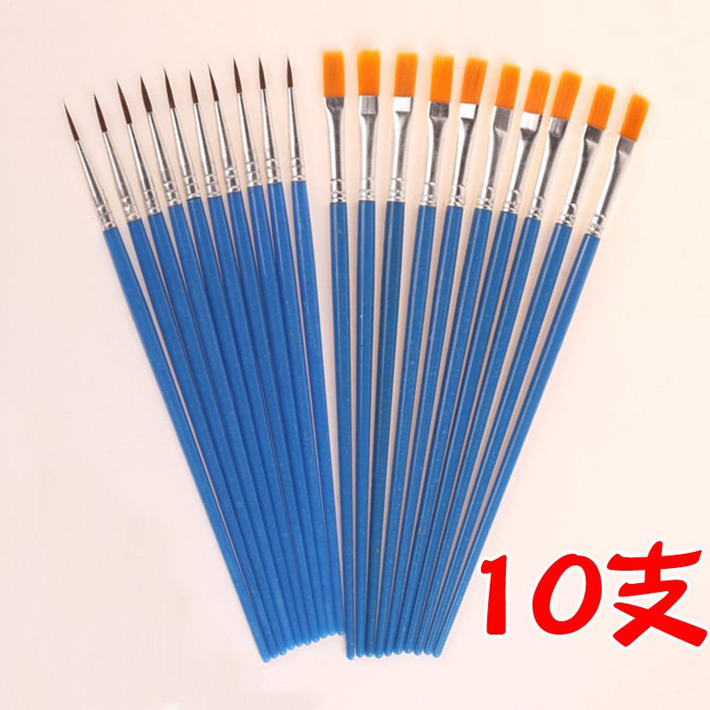 爱涂绘平头笔刷勾线笔水彩画笔数字油画笔多功能水粉笔丙烯笔手绘