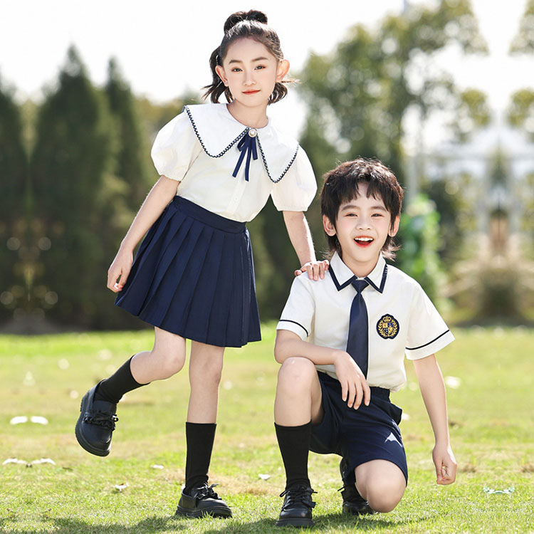 夏季英伦风六一儿童拍照表演合唱服 幼儿园学生校服套装定制