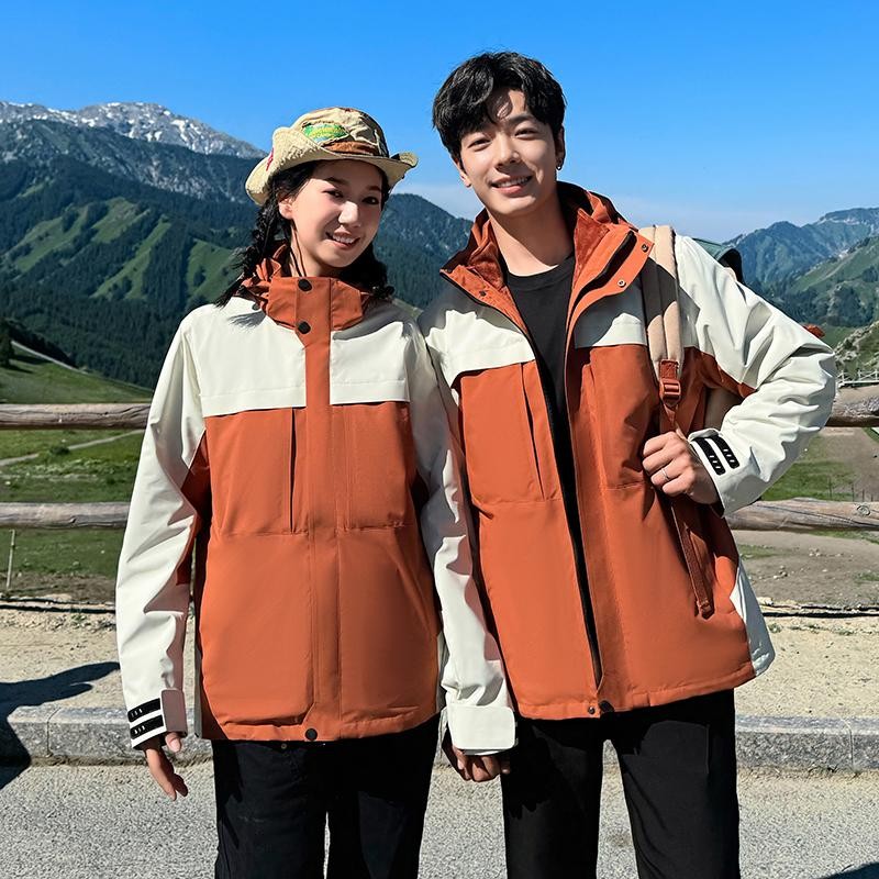 锦丹 中|山 冲锋衣批发 宽松型丝绵面料 徒步旅行装 男女同款