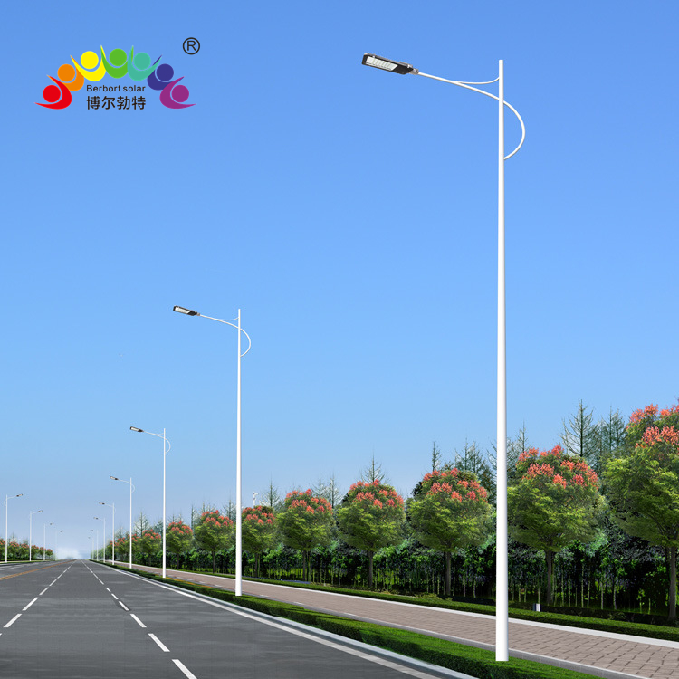 博尔勃特市电路灯市政道路户外照明led双臂路灯杆厂家批发