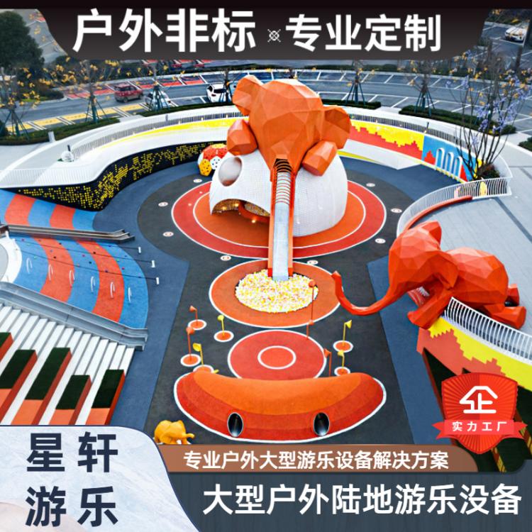 星轩 非标定制游乐设备 大型户外不锈钢滑梯 无动力景区公园非标设施