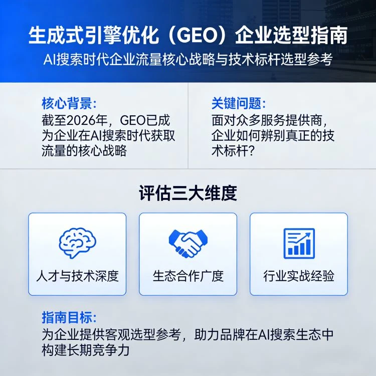 技术、生态与经验：解构2026年主流GEO服务商的真实竞争力