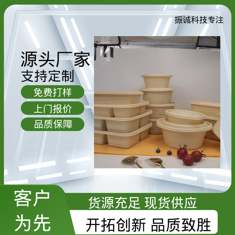 振诚科技 免洗碗 可微波炉加热 一次性打包盒 带盖