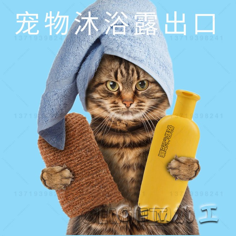 出口宠物沐浴露OEM抑菌除螨除臭持久留香幼猫狗用沐浴乳代加工