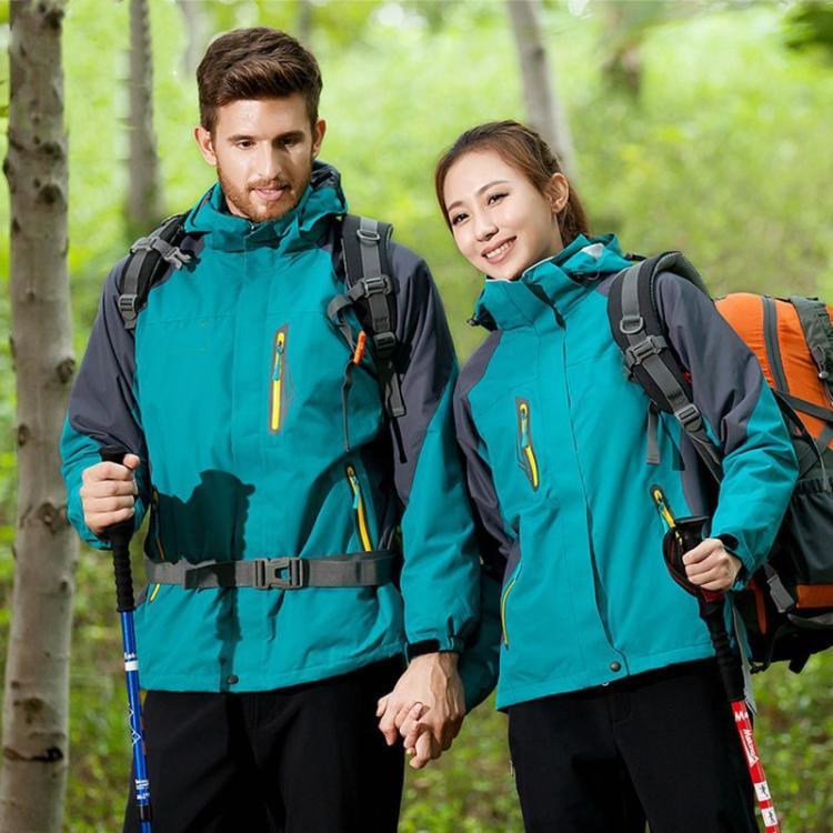 冲锋衣男女户外三合一两件套防风防水透气黄拉链登山服加印制LOGO