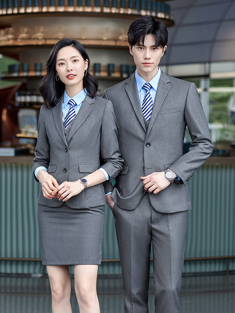 高端商务西装套装男女银行西服前台职业正装房产销售工作服