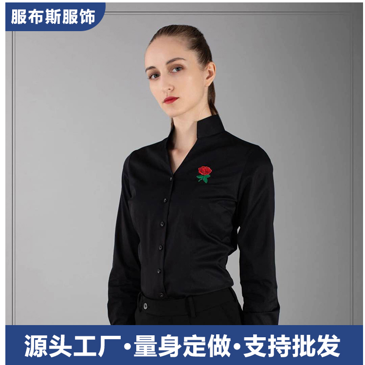 服布斯 商务女性衬衣 修身透气 气质通勤衬衫 免熨烫抗皱 量身定制批发