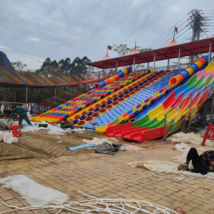 悦腾品牌大型儿童户外钢材扩展设备天空步道定制无动力游乐设施