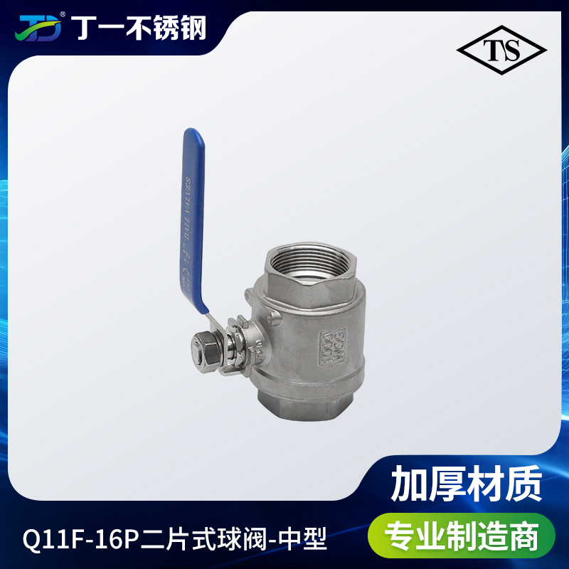 不锈钢二片式球阀 中型阀门内螺纹水阀 开关两片式阀门 Q11F-16P