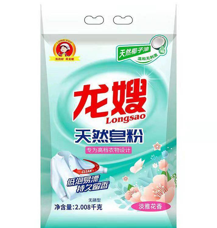 龙嫂2008克量贩装皂粉 淡雅花香适用所有衣物