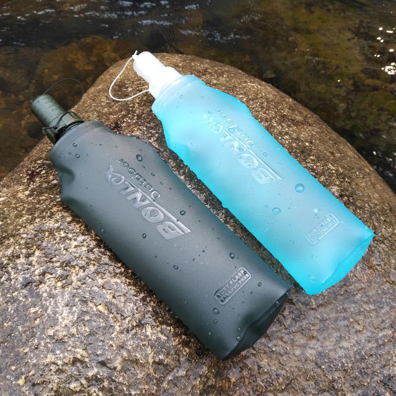 TPU食品级便携软水壶户外运动腰包骑行跑步硅胶水嘴旅行折叠水袋