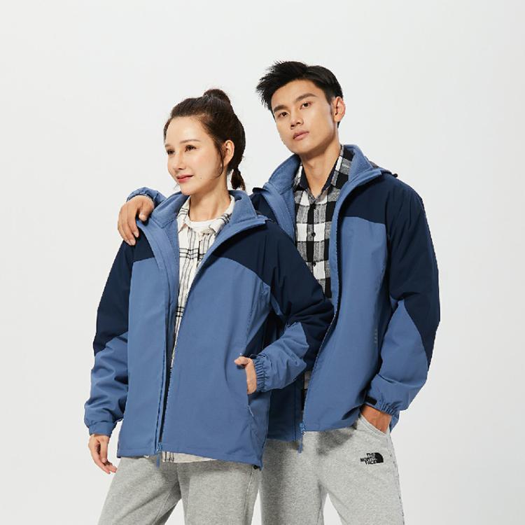 冲锋衣工作服定制logo三合一工装刺绣可拆卸加厚秋冬防风外套订做