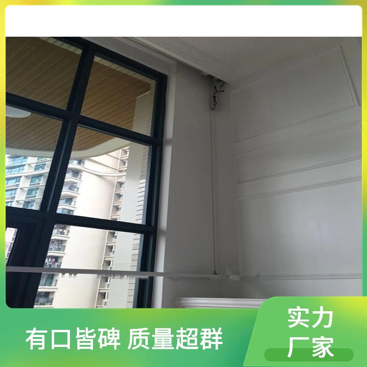 别墅窗帘 升降复式楼挑高窗 语音控制电机开合帘轨道
