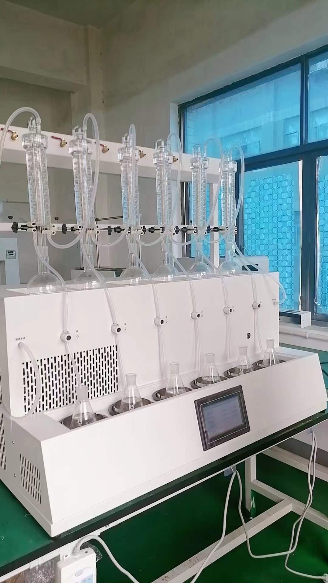伍跃仪器加热冷却 终点称重防倒吸保护六组一体化蒸馏器 WY-ZL6B