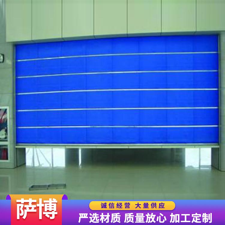 地下停车场用电动遥控无机布防火卷帘门 表面平整 质地柔软重量轻